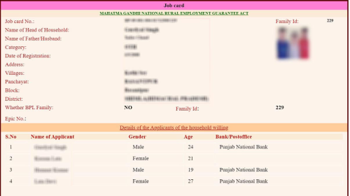 NREGA Job Card